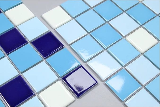 Klassischer Stil Quadrat Glas Porzellan Glow In The Dark Fliesen für Schwimmbäder