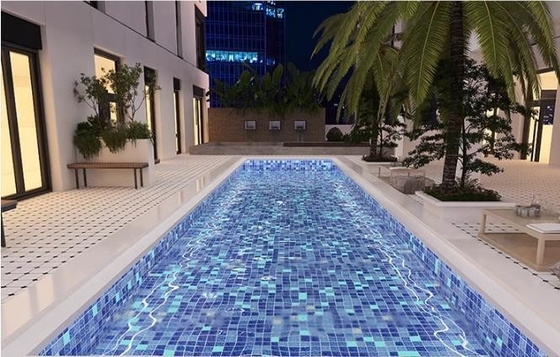 Klassischer Stil Quadrat Glas Porzellan Glow In The Dark Fliesen für Schwimmbäder