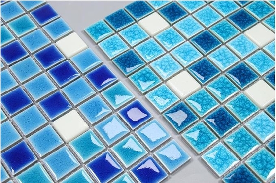 Klassischer Stil Quadrat Glas Porzellan Glow In The Dark Fliesen für Schwimmbäder