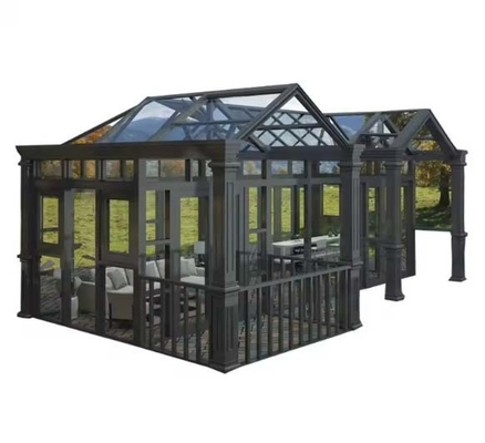Erstellen Sie einen atemberaubenden Außenraum mit einem wasserdichten Aluminiumrahmen Glashaus Sonnenzimmer