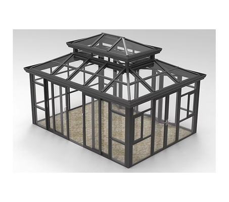 Rahmenmaterial Aluminiumlegierungsmaterial Oktagon Gewächshäuser Solarium Glas Gewächshäuser