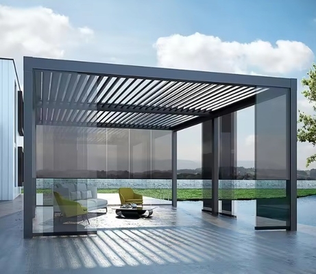 Gehärtetes Glasdach Wintergarten Sonnenzimmer mit Schiebetür und Aluminiumrahmen