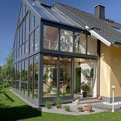 Wasserdichte Aluminiumrahmen-Glashäuser mit Schiebetür und Grünhaus