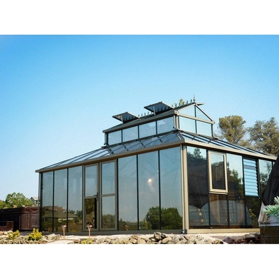 Individuelle Größe Kleines 4 Jahreszeiten Glaszimmer Winter Gartenhaus Aluminium Sonnenzimmer in Grau