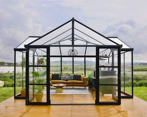 Modernes Design Glatte Oberfläche Freistehende Villa Haus Glas Sonnenräume für Vier Jahreszeiten