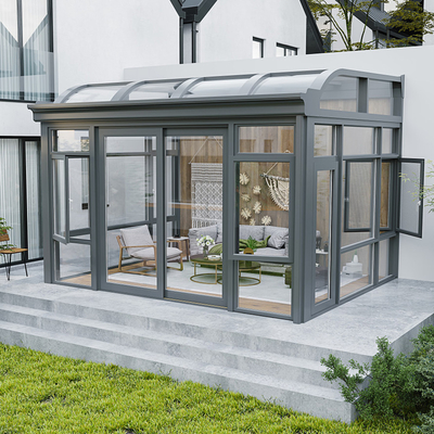Solar-Glas-Sonnenräume mit grüner Glasfarbe und maßgeschneidertem Dachdesign