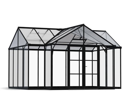 Four Seasons Sonnenzimmer Außen mit Schiebetür und glatter Pulverbeschichtung