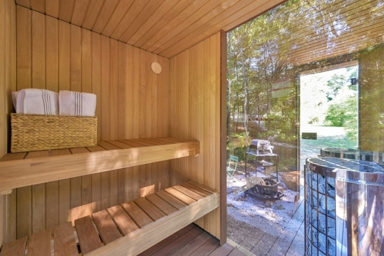Wasserdichtes Stahlrahmen Glashaus Sonnenräume mit klarem Glas und Schiebetür
