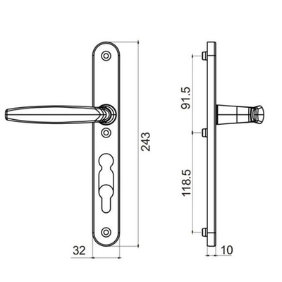 Wohnung Aluminium-Glas-Tür-Niveau-Griff für Patio-Eingangstor