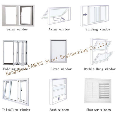 1.4-2.0mm schwarzer Aluminiumsturm Windows, doppelverglastes Hartglas