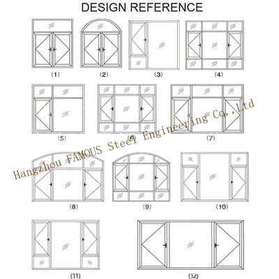 1.4-2.0mm schwarzer Aluminiumsturm Windows, doppelverglastes Hartglas