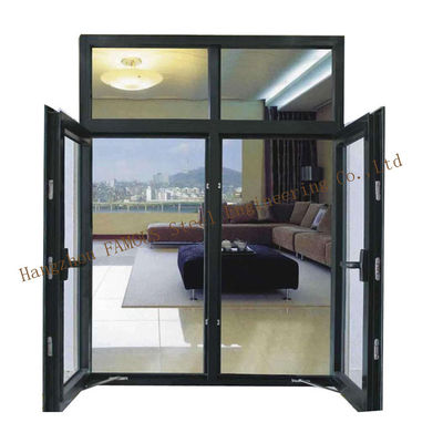 1.4-2.0mm schwarzer Aluminiumsturm Windows, doppelverglastes Hartglas