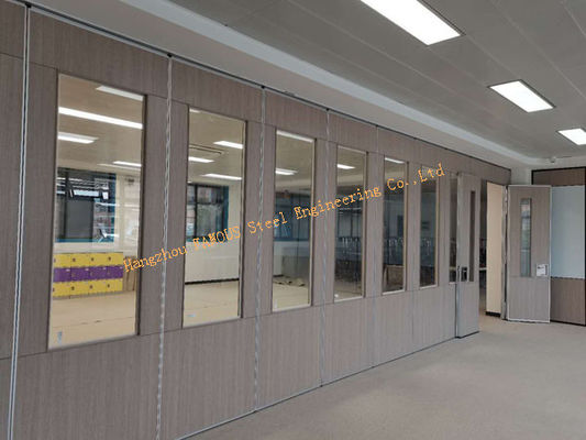 Bewegliche Glaswand-Trennwände der Klassenzimmer-Falten-3000mm, Tür-hängende Schirm-Yoga-Aluminiumrahmen-Glaswand