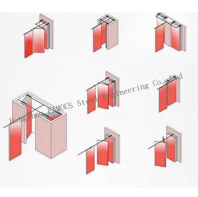 Bewegliche Glaswand-Trennwände der Klassenzimmer-Falten-3000mm, Tür-hängende Schirm-Yoga-Aluminiumrahmen-Glaswand