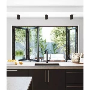 Das Außenfassaden-Aluminiumlegierungs-Glas, das Bifold Windows falten und die Türen stellten Rahmen heraus