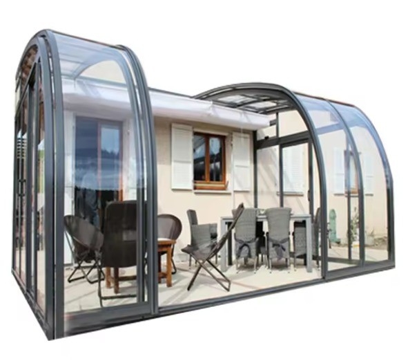 Wasserdichte Aluminiumrahmen-Glashäuser mit Schiebetür und Grünhaus