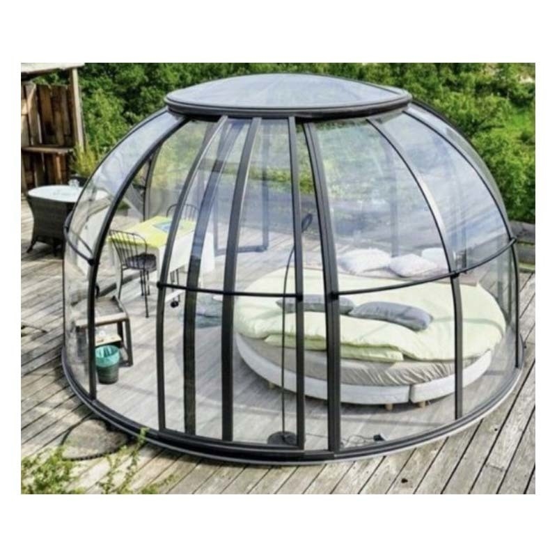 Four Seasons Sonnenzimmer Außen mit Schiebetür und glatter Pulverbeschichtung